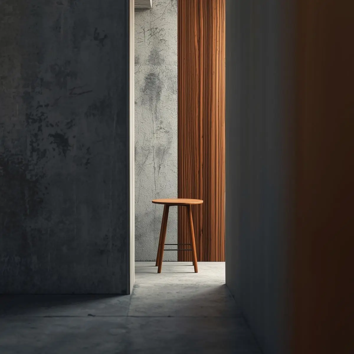 Concrete & Wood Stool
