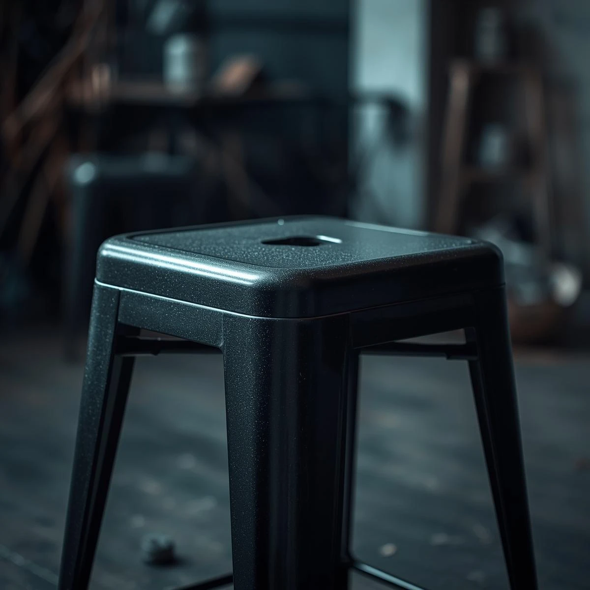 matte metal stool