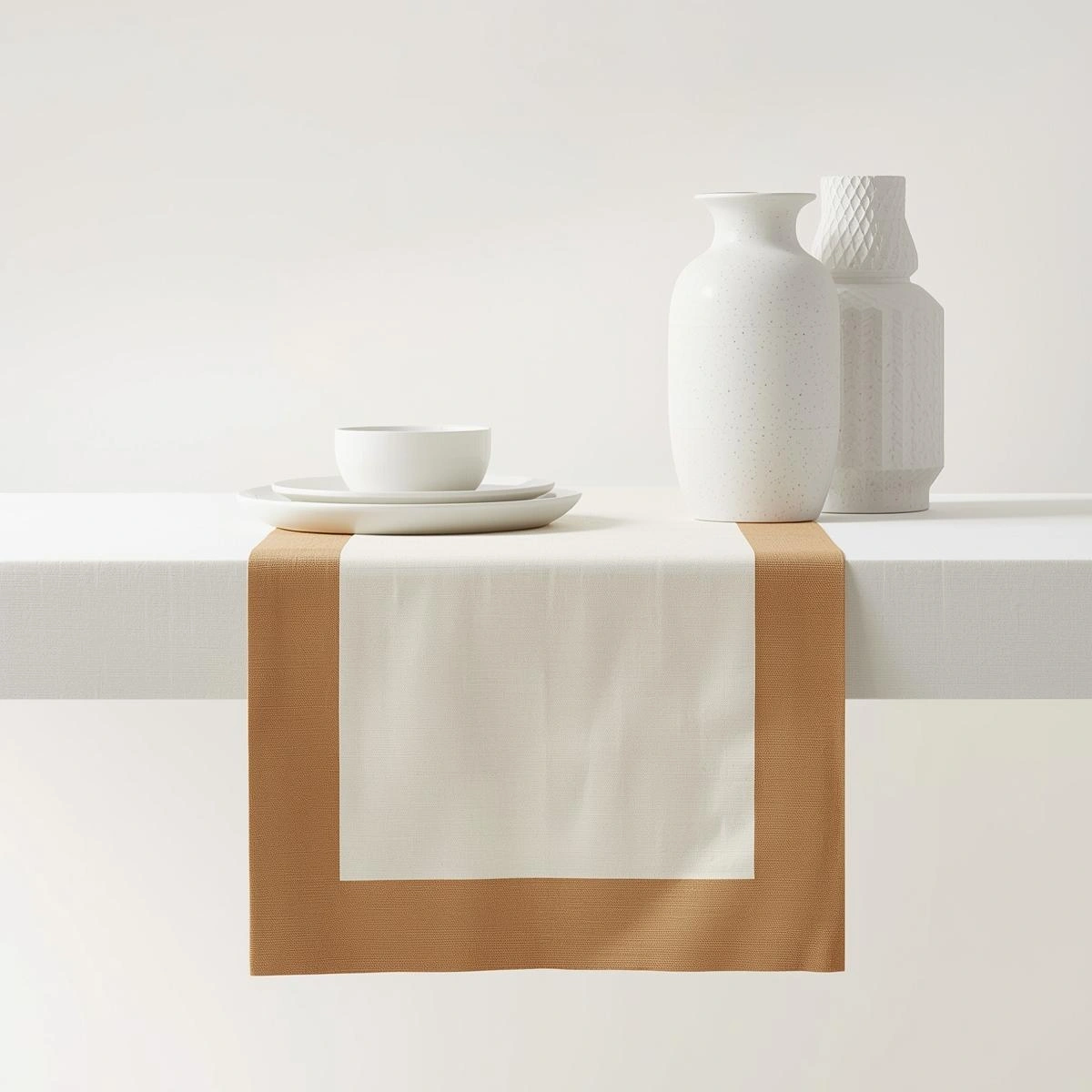 two-tone border table runner